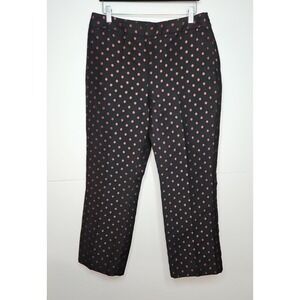 Talbots Womens Black Red Metallic Polka Dot Ankle Pants Size 8 NWOT